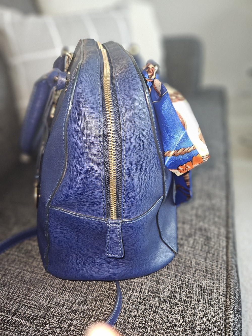 Furla Elena Navy Saffiano Leather Satchel with Wallet (Dem. 13wx9h) - Picture 8 of 15
